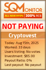 Cryptovest HYIP Status Button