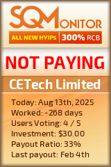 CETech Limited HYIP Status Button