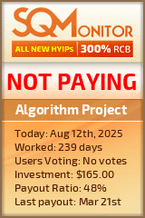 Algorithm Project HYIP Status Button