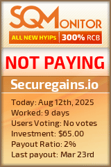 Securegains.io HYIP Status Button