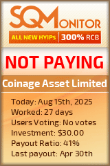 Coinage Asset Limited HYIP Status Button