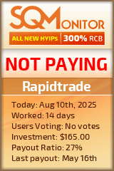 Rapidtrade HYIP Status Button