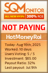 HotMoneyRoi HYIP Status Button