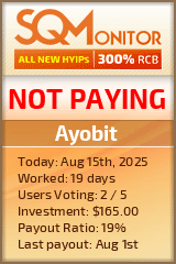 Ayobit HYIP Status Button