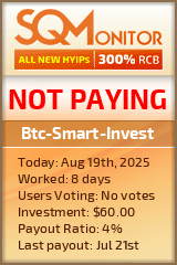 Btc-Smart-Invest HYIP Status Button