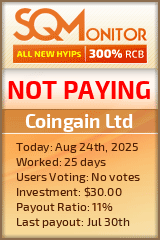 Coingain Ltd Project Status Button
