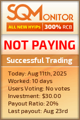 Successful Trading HYIP Status Button