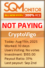 CryptoVigo HYIP Status Button