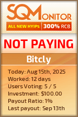 Bitcly HYIP Status Button