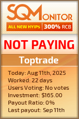 Toptrade HYIP Status Button