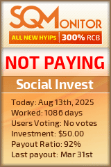 Social Invest HYIP Status Button