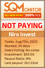 Niro Invest HYIP Status Button