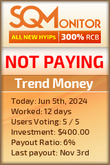 Trend Money HYIP Status Button