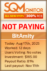 BitAmity HYIP Status Button