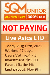 Live Asics LTD HYIP Status Button