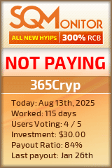 365Cryp HYIP Status Button