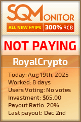 RoyalCrypto HYIP Status Button