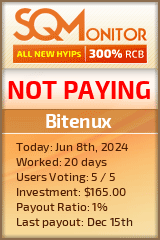 Bitenux HYIP Status Button