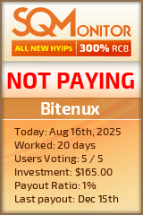 Bitenux HYIP Status Button