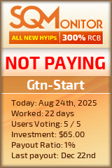 Gtn-Start HYIP Status Button