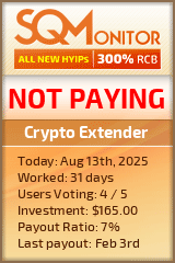 Crypto Extender HYIP Status Button