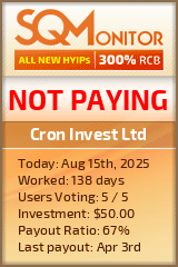 Cron Invest Ltd HYIP Status Button