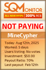 MineCypher HYIP Status Button