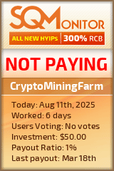 CryptoMiningFarm HYIP Status Button