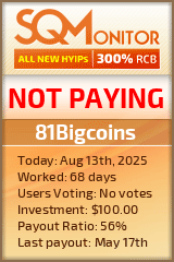 81Bigcoins HYIP Status Button