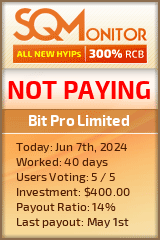 Bit Pro Limited HYIP Status Button
