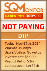 DTP HYIP Status Button