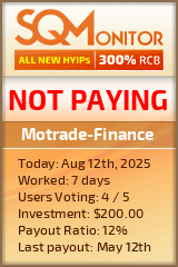 Motrade-Finance HYIP Status Button