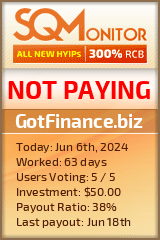 GotFinance.biz HYIP Status Button