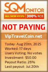 VipTravelCoin.net Project Status Button