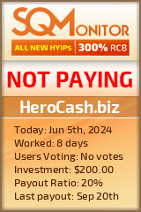 HeroCash.biz HYIP Status Button
