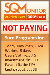 Sure Programs Inc HYIP Status Button