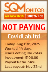 CovidLab.ltd HYIP Status Button