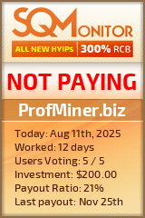 ProfMiner.biz Project Status Button