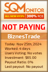 BiznesTrade HYIP Status Button