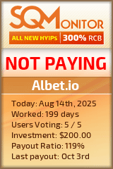 Albet.io HYIP Status Button