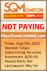 HourZoneLimited.com HYIP Status Button