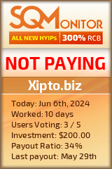 Xipto.biz HYIP Status Button