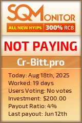 Cr-Bitt.pro HYIP Status Button