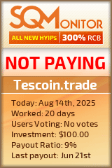 Tescoin.trade HYIP Status Button