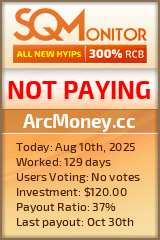 ArcMoney.cc Project Status Button