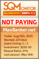 MaxBanker.net HYIP Status Button