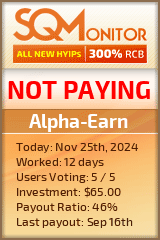 Alpha-Earn HYIP Status Button