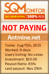 Antmine.net HYIP Status Button