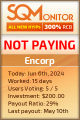 Encorp HYIP Status Button