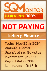 Iceberg Finance HYIP Status Button